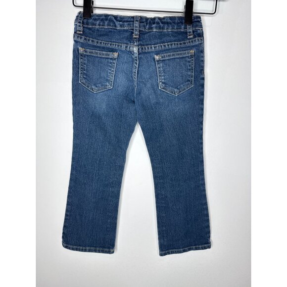 Gymboree Girls 5 Bootcut Jeans 🩵 Bow Pocket Detail Dark Blue Denim - Picture 3 of 11